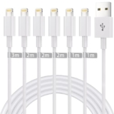 iPhone Charger Cable, 6 Pack (3/3/6/6/6/10 FT) [Apple MFi Certified] Lightning to USB A Cable, Long Apple Charger Cord Compatible iPhone 14/13/12/11 Pro Max/MAX/XR/XS/X/8/7, iPad, AirPod