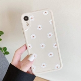 ZTOFERA TPU Back Case for iPhone XR, Daisy Pattern Glossy Soft Silicone Case, Slim Lightweight Protective Bumper Cover for iPhone XR – Beige