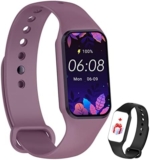 IOWODO Smart Watch Women Men, Fitness Watch with Heart Rate/Blood Oxygen/Sleep Monitor/Custom Dials, 5ATM Waterproof Step Counter Watch with 24 Sport Modes Fitness Tracker for Android iOS – Purple