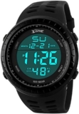 SNE Men’s Digital Big Face Waterproof Electronic LED Sport Wrist Watch Black SK1167