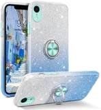 YINLAI iphone XR Case Bling Glitter Sparkle Shiny Cute iphone XR Case for Girls Women with 360 Grad Ring Holder Kickstand Slim Shockproof Protective Phone Case for iphone XR,Blue Gradient