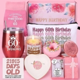 60th Birthday Gifts For Women, Happy 60th Birthday Hamper For Her, 60 Year Old Lady Birthday Gifts,Birthday Pamper Box For Mum Grandma Best Friend Sister Turning 60, Personalised 60th Birthday Present
