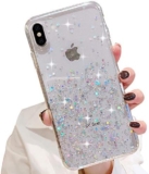 LCHULLE Case for iPhone Xr(6.1 inch) Glitter Cover Paillette Case Sparkle Bling Bling Protective Case Clear TPU Bumper Silicone Case Back Cases Cover Transparent