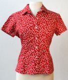 BASIC BLOUSE with cap sleeves ~ cotton ~ made in house ~ $42