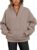 Trendy Queen Sweatshirts Half Zip Pullover Quarter Zip Oversized Hoodies Sweaters Fall Outfits 2024 Y2K Winter Clothes