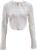 Amazhiyu Womens Zip Up Hoodie, Womens Hooded Cropped Top Long Sleeves Stretchable Silm Fit Sweatshirts