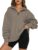 Famulily Womens Warm Basic Sweatshirt with Pockets Lapel Half Zip Up Casual Pullover Tops for Leggings S-XL