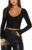 REORIA Women’s Sexy V Neck Long Sleeve Slim Fitted Cropped T Shirts Fall Fashion Going Out Crop Tops