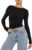 Betrodi Women Crewneck Skinny Shirt Long Sleeve Basic Slim Fit Crop Tops Solid Tight Tee Shirts Fashion Streetwear Y2k