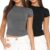 flintronic Womens Short Sleeve, Women’s Basic Short Sleeve Y2K Tops, Scoop Neck Women’s Basic Short Sleeve Slim Fitted, Basic T-Shirts Crop Tops Blouse Aesthetic Streetwear