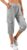 TOMEEK Women Capri Cropped Trousers Elasticated Waist Comfort Trousers for Woman Pants 3/4 Length Casual Summer Trousers with Pocket for Yoga Running Jogger