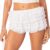 SANSIWU Women Y2K Lace Bloomers Layered Ruffle Cute Lolita Casual Elastic Waist Front Bow Cute Micro Bottom Shorts