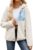 Yuson Girl Womens Hoodie Winter Warm Fleece Hooded Sweatshirt Zip Up Colour Block Jacket Coat Casual Long Sleeve Outwear with Pockets