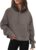 Famulily Half Zip Fleece Sweatshirts Women Fall Stand Collar Crop Sweaters Hoodies with Pockets S-XL