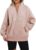 Famulily Women Half Zip Long Sleeve Pullover Sweatshirts Solid Relaxed Fit Winter Fleece Hoodies with Pocket S-XL