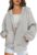 Jhsnjnr Womens Sweatshirt with Pockets Long Sleeve Hooded Fleece Jacket Warm Oversized Zip Up Hoodie