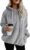 Womens Hoodie Fleece Casual Loose Long Sleeve Coat Winter Oversize Warm Fluffy Zip Tops Sweatshirt Pullover with Pockets