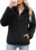 RITOSTA Women’s Fleece Jumpers Half Zip Sweatshirt Stand Collar Hoodies Fuzzy Coat Long Sleeve Casual Winter Tops Warm Pullover Teddy Fleece Jacket Zipper Outwear Sweater with Pockets