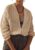 AICHARMWA Women’s Crochet Cardigan Zip Up Bomber Jacket Lantern Long Sleeve Shrugs Short Sweater Top