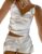 WangsCanis Women Girls 2 Piece Y2k Pajama Set Sleeveless Lace Trim Cami Top with Shorts Printed Pj Sets Sleepwear Loungewear