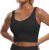 CRZ YOGA Butterluxe Womens V Neck Padded Sports Bra – Longline Workout Crop Tank Top with Built in Bra