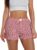 Womens Gingham Y2K Boxers Shorts Low Rise Loose Fit Pyjamas Shorts Micro Lounge Bottoms Sleepwear Shorts