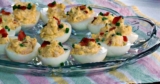 Shrimp Deviled Eggs with Bacon